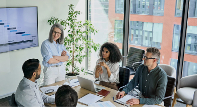 People having a meeting