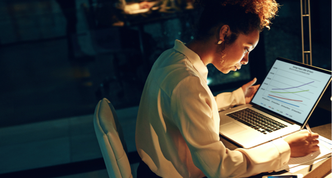 Person working on laptop