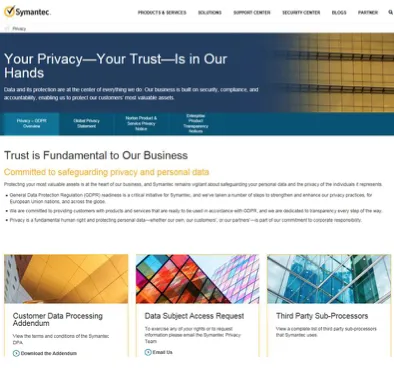 Symantec’s new Privacy Portal