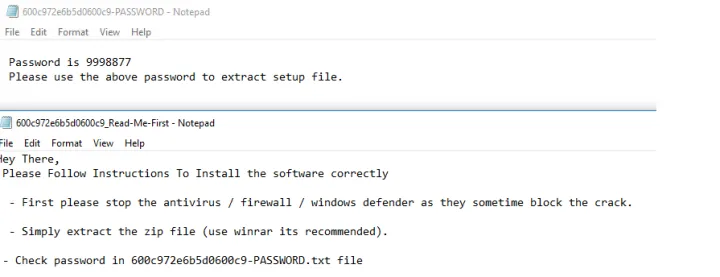 Figure 10 : Password & instruction to turn off AV