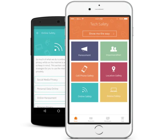 Safety Net’s Tech Safety App was created for anyone who thinks they might be experiencing harassment or abuse through technology and wants to learn how they can increase their privacy and security while using technology.