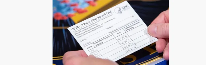 Figure 2: US COVID-19 vaccination record. These are often hand-written and lack any security features to prevent counterfeiting.