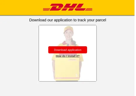 Pictured here is an example of DHL-themed download sites.