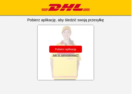 Pictured here is an example of DHL-themed download sites.