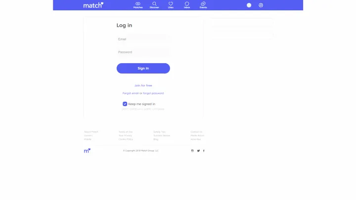 This image is a phishing lure targeting match.com trying to grab usernames and passwords.