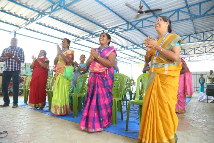 Women in Keerapakkam celebrating