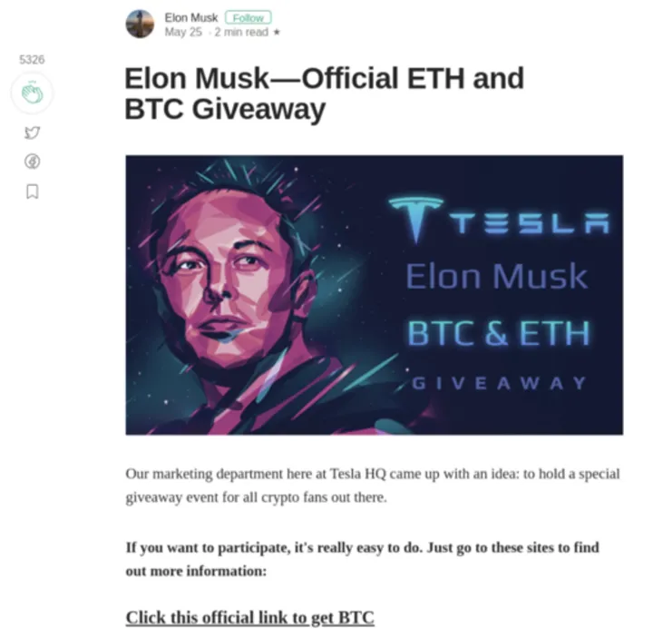This image is an example of a giveaway scam.
