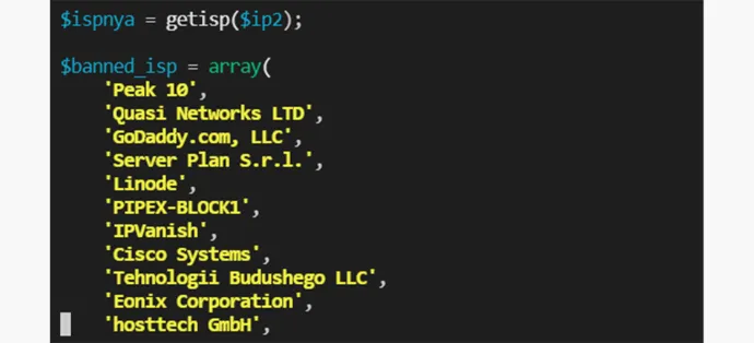 Blocking IPs from certain ISPs